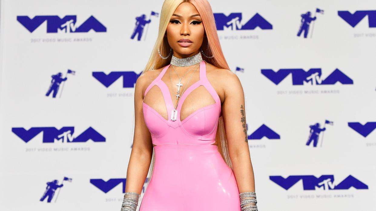 nicki minaj pleather outfit