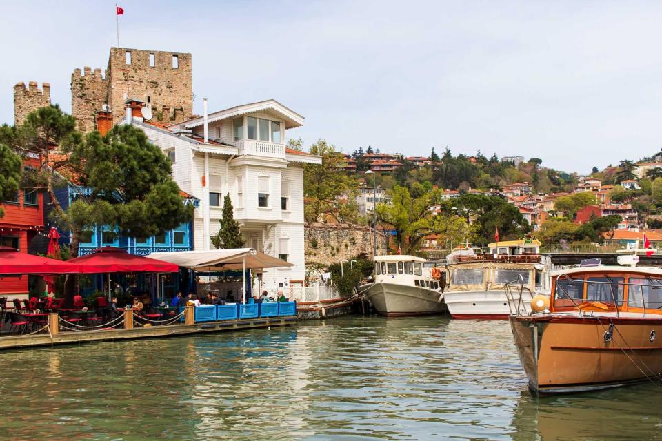 Istanbul, Turkey - a natural separation between Europe and Asia, the Bosporus is a main landmark in Istanbul. Here in particular the typical Ottoman Houses