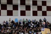 U.S. Democratic presidential candidate Bernie Sanders speaks during a rally in Dearborn, Michigan