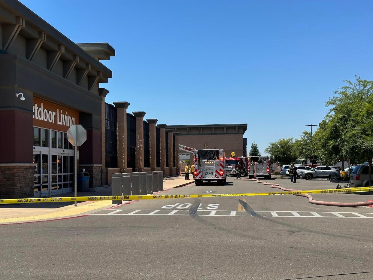 Multiple agencies responded to a three-alarm fire at a Walmart store in Lodi on Saturday, June 22, 2024.