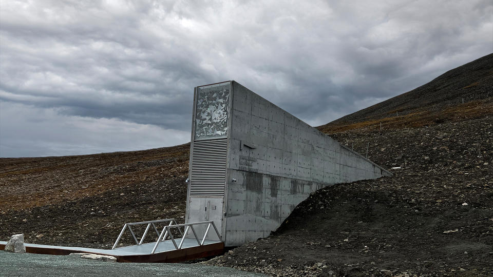 Entryway to the Global seed vault in Svalbard, Norway.