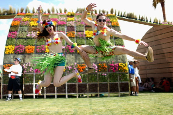 <p>Un goût de “Flower Power” des îles à Coachella. <br>11/04/2014 – Getty </p>