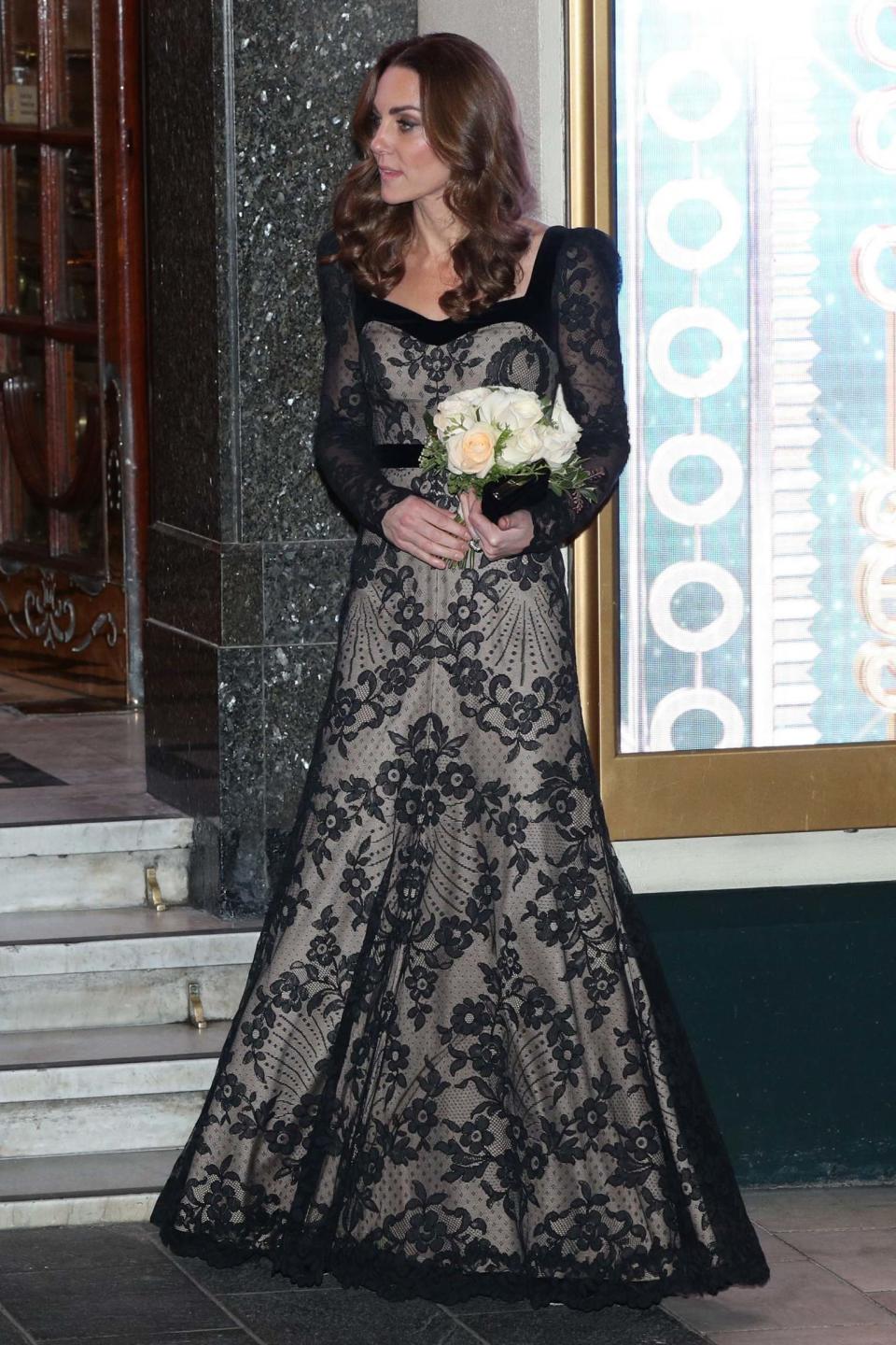 The Duchess of Cambridge leaves the London Palladium after attending the Royal Variety Performance (PA)