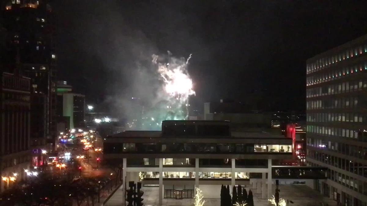 Fireworks from Milwaukee Holiday Lights Festival Kickoff Extravaganza