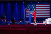 Republican presidential candidate, former ambassador to the United Nations Nikki Haley speaks at the Conservative Political Action Conference, CPAC 2023, Friday, March 3, 2023, at National Harbor in Oxon Hill, Md. (AP Photo/Alex Brandon)