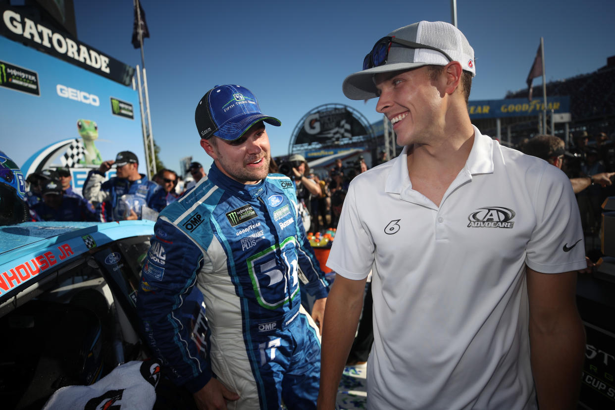 Ricky Stenhouse Jr. (L) won two races in 2017. (Getty)