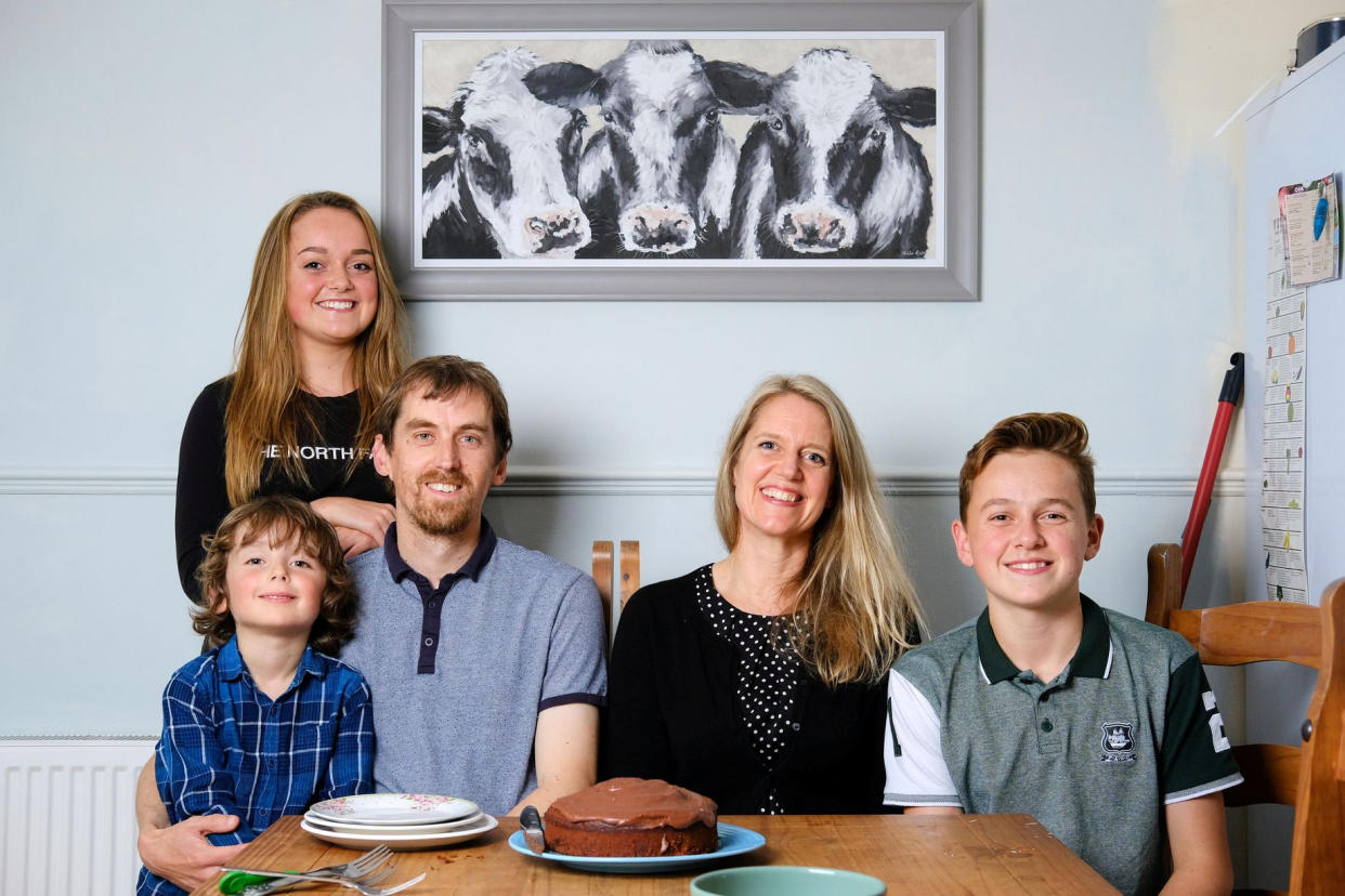 Jacqui and Ryan Robins and their children Skipp, Skye and Cadan have all turned vegan (Picture: SWNS)