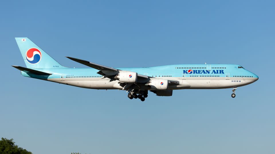 A Korean Air Boeing 747-800 landing at Rome Fiumicino airport. - Fabrizio Gandolfo/SOPA Images/LightRocket/Getty Images