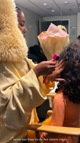 <p>Kim Kardashian/Instagram</p> Kim Kardashian shared behind-the-scenes photos of North West's performance as Young Simba