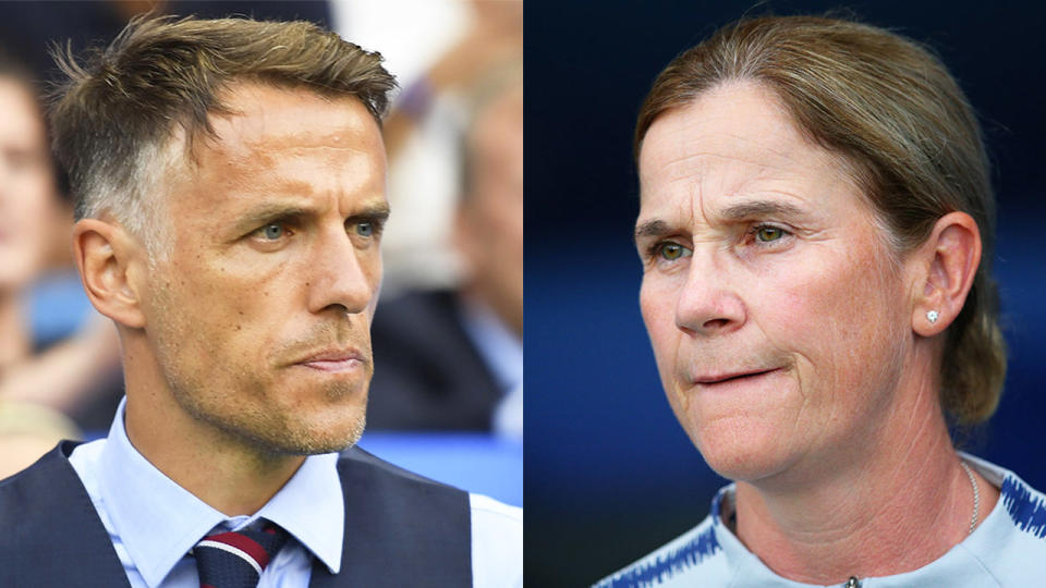 Phil Neville (pictured left) and Jill Ellis (pictured right). (Getty Images)