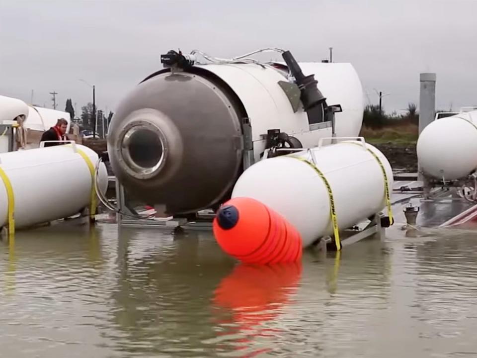 An OceanGate submersible like the one missing (OceanGate/YouTube)