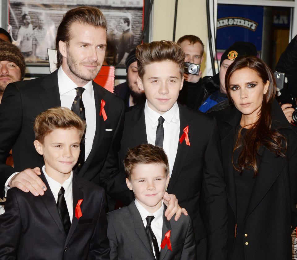 David and Victoria Beckham with their children