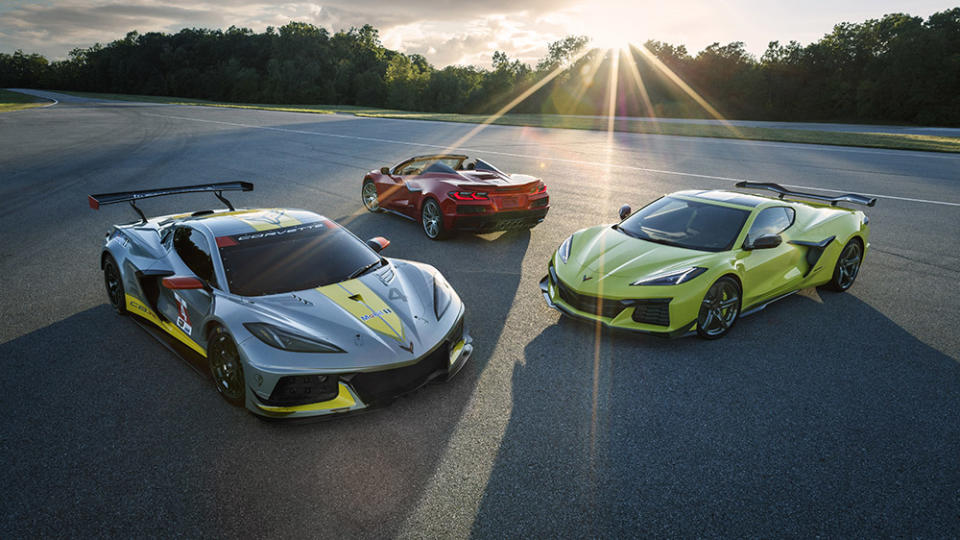 Chevrolet Corvette CR.8, C8 Corvette Z06 and C8 Corvette Z06 with Z07 performance package (left to right) - Credit: Chevrolet