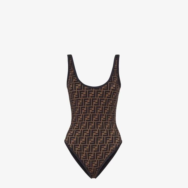 Fendi Jacquard FF Motif Two-Piece Swimsuit Light Blue