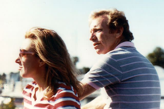 <p>Getty</p> Hadassah and Joe Lieberman sit on a pier in an undated photo