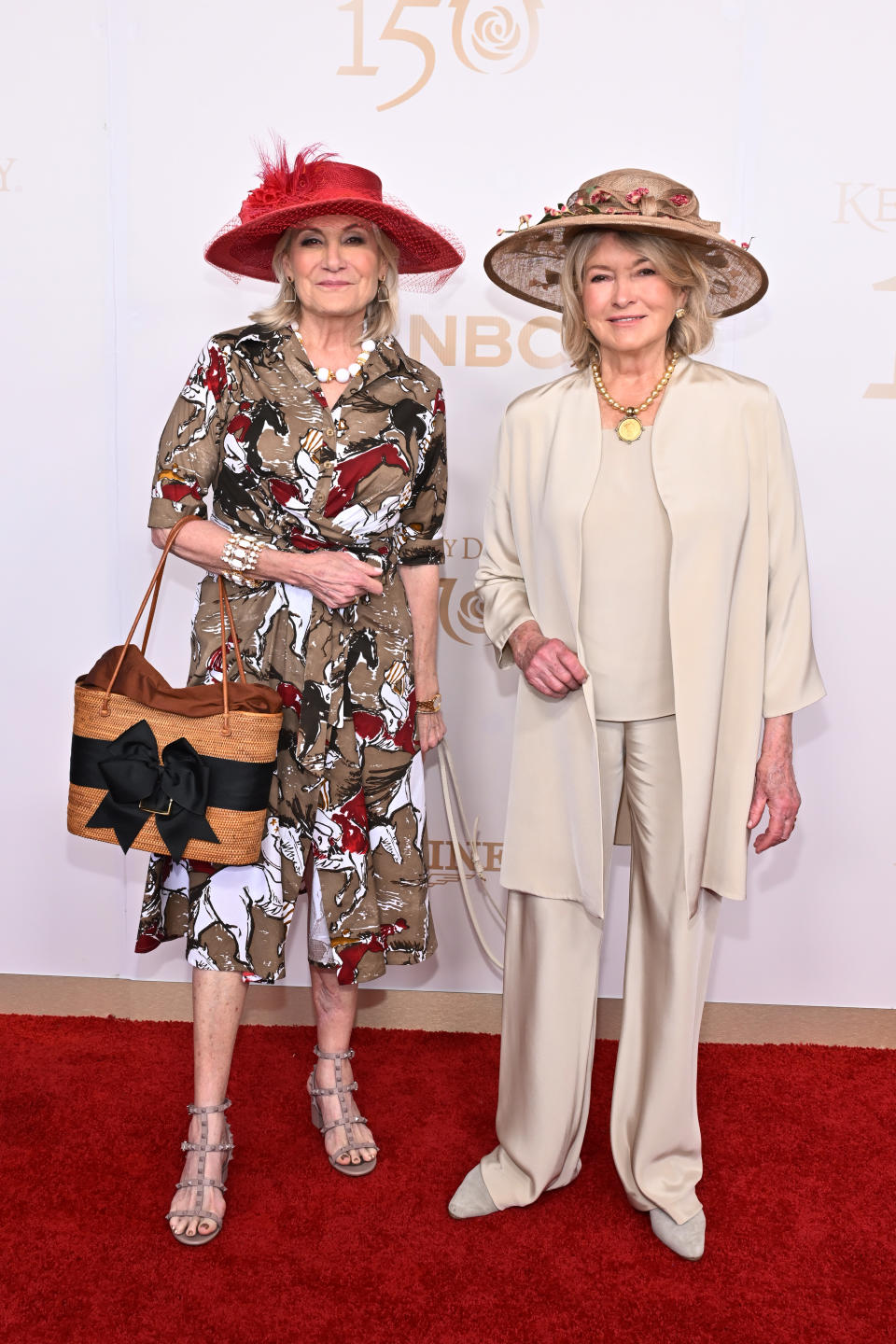 LOUISVILLE, KENTUCKY - MAY 04: Martha Stewart (R) attends the Kentucky Derby 150 at Churchill Downs on May 04, 2024 in Louisville, Kentucky. (Photo by Daniel Boczarski/Getty Images for Churchill Downs)