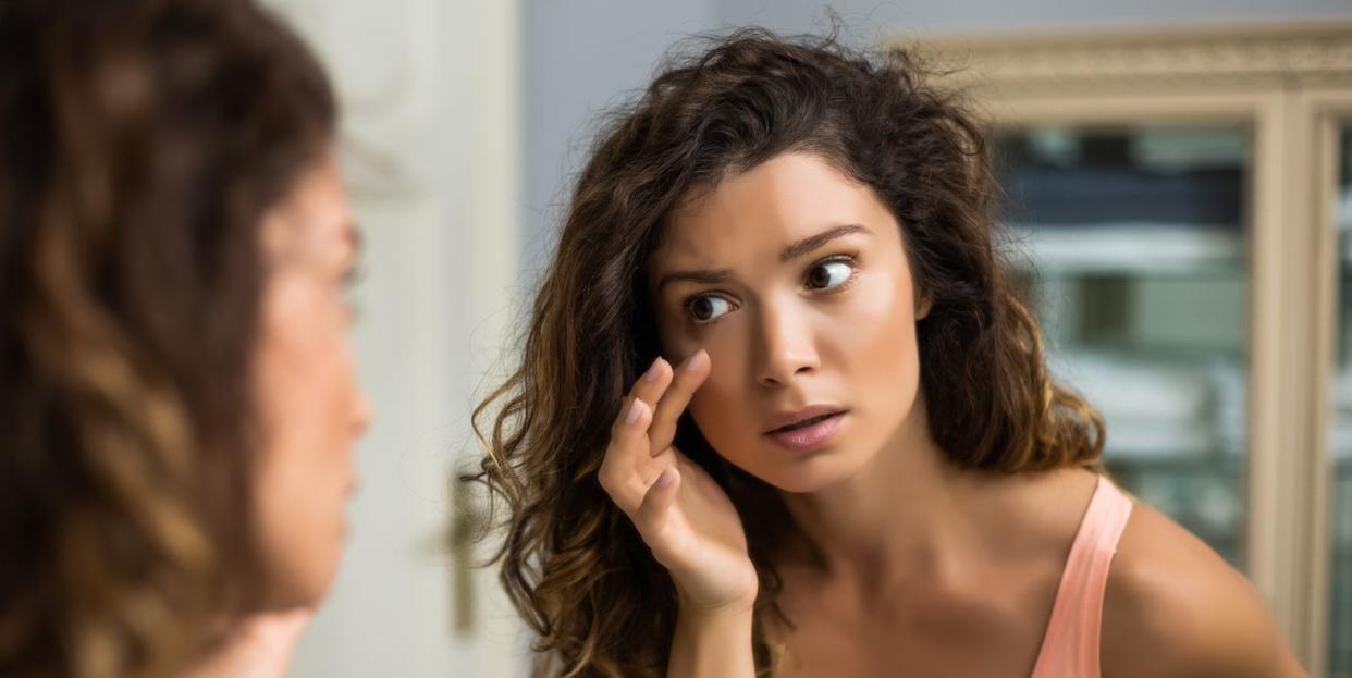 woman looking eye bags