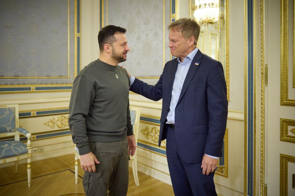 Grant Shapps with Ukraine’s presideent Volodymyr Zelensky (PA Media)