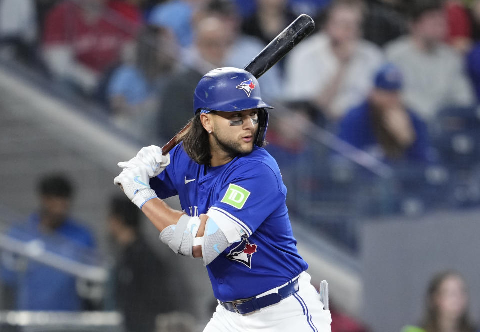 Bo Bichette was a premium fantasy baseball draft pick this season, but has struggled to deliver on expectations. (Photo by Mark Blinch/Getty Images)