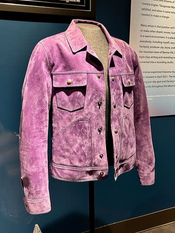 <p>Nancy Kruh</p> Eric Church's purple suede jacket he wore to sing the national anthem at the Super Bowl