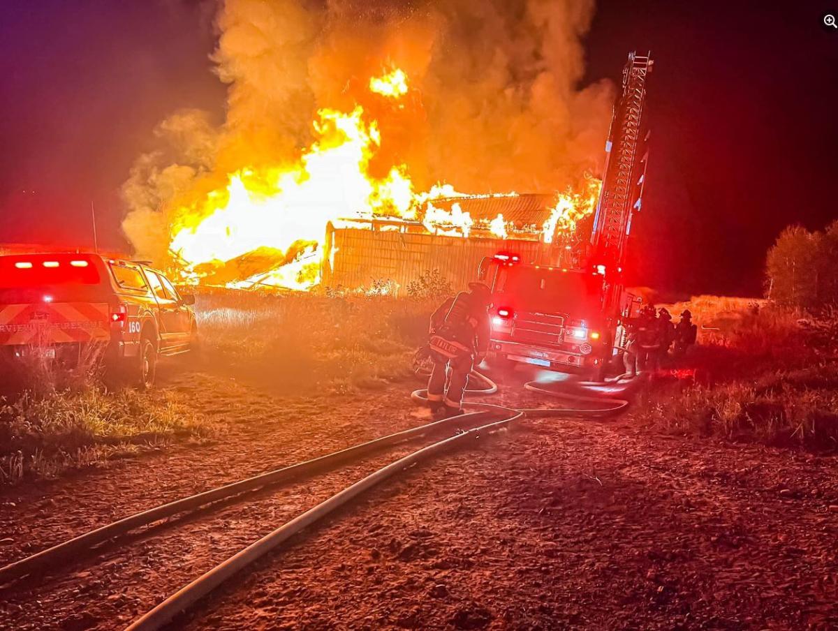 Fire destroys barn at Moncton-area farm early Sunday