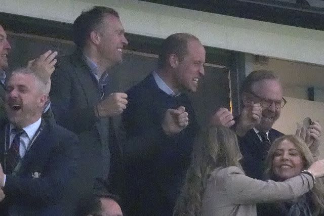 <p>Press Association via AP Images</p> Prince William cheers on Aston Villa in Birmingham on May 2, 2024