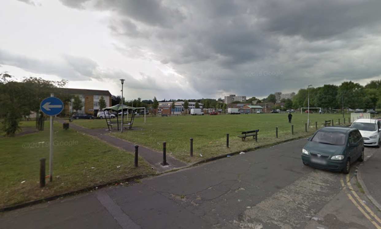 The violent incident took place in Coronation Square, Reading. (Google)