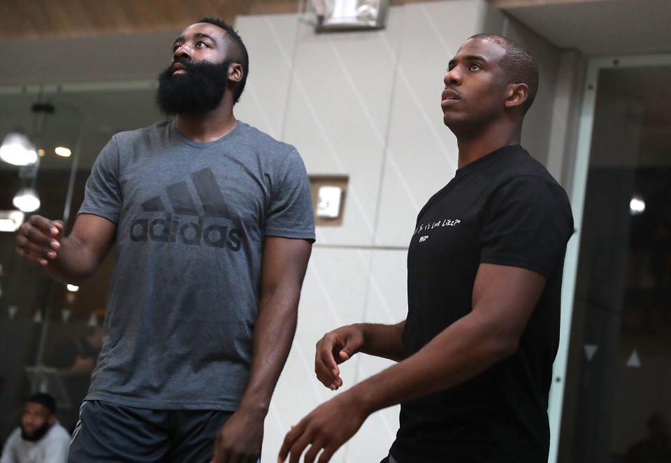 James Harden and Chris Paul worked out together this offseason. (Getty Images)