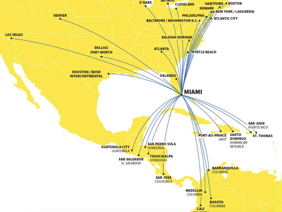 Spirit destinations from Miami