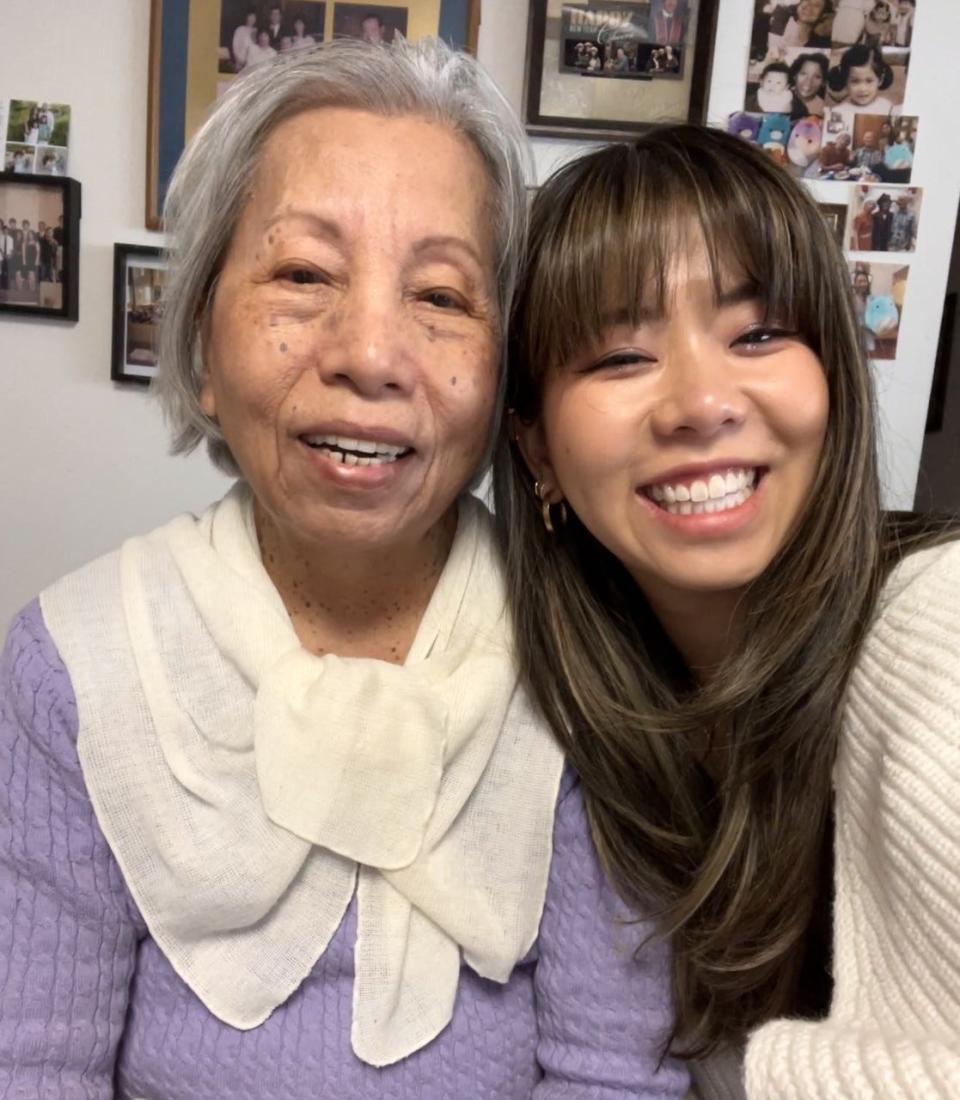 Jocelyn Chung with her 86-year-old grandmother who is very active in the Presbyterian Church and taught all the kids piano.