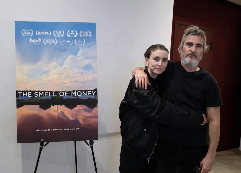 Rooney Mara and Joaquin Phoenix at the special screening of 'The Smell of Money' in Santa Monica.