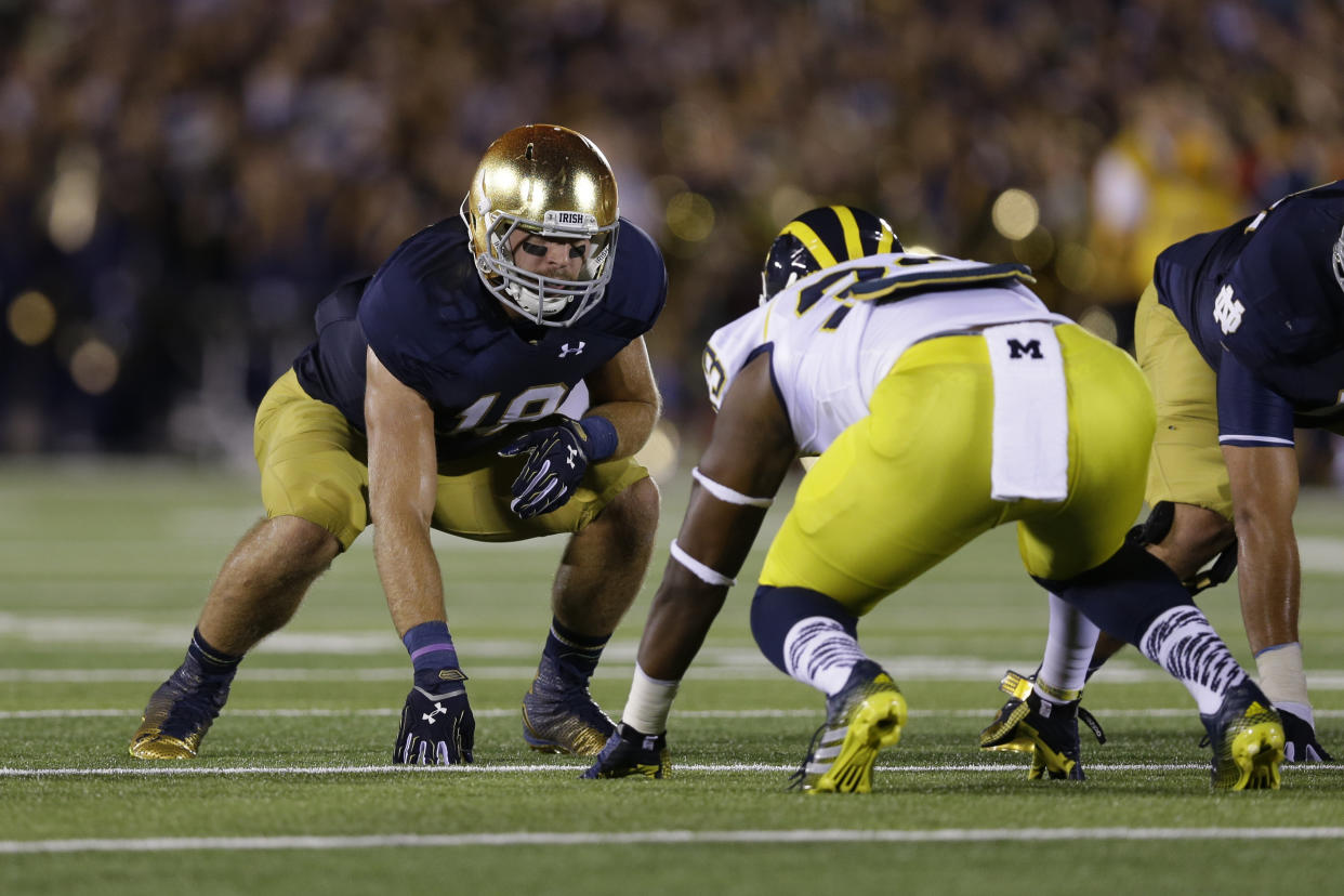 Notre Dame and Michigan haven’t played since Sept. 6, 2014. (AP Photo/Michael Conroy)