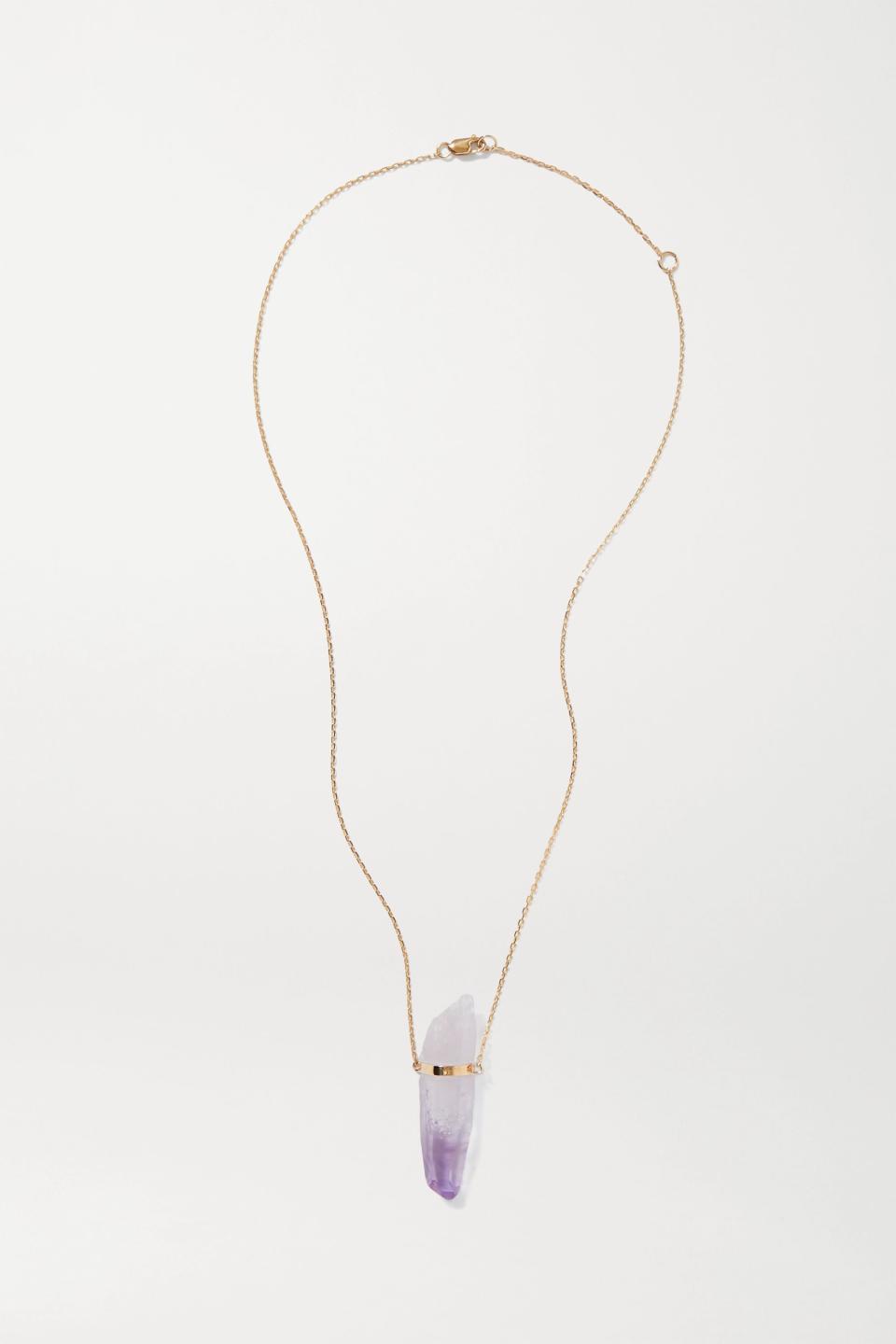 14-karat gold amethyst necklace