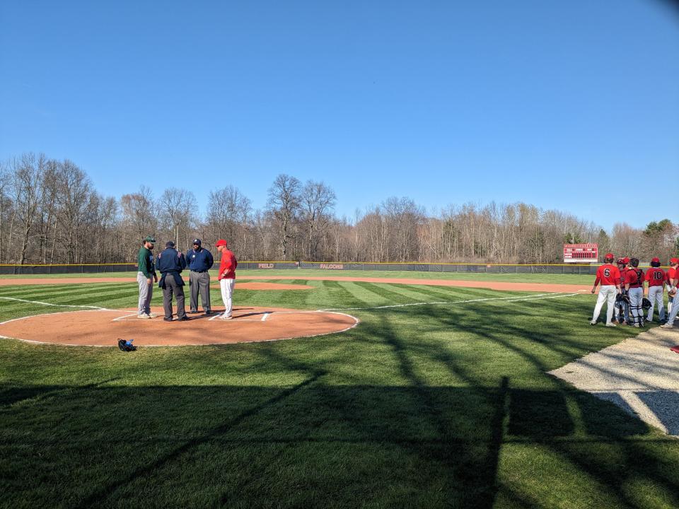 Pregame moments before Cloverleaf at Field baseball.