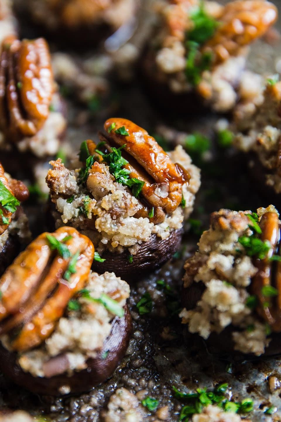 Pecan Stuffed Mushrooms