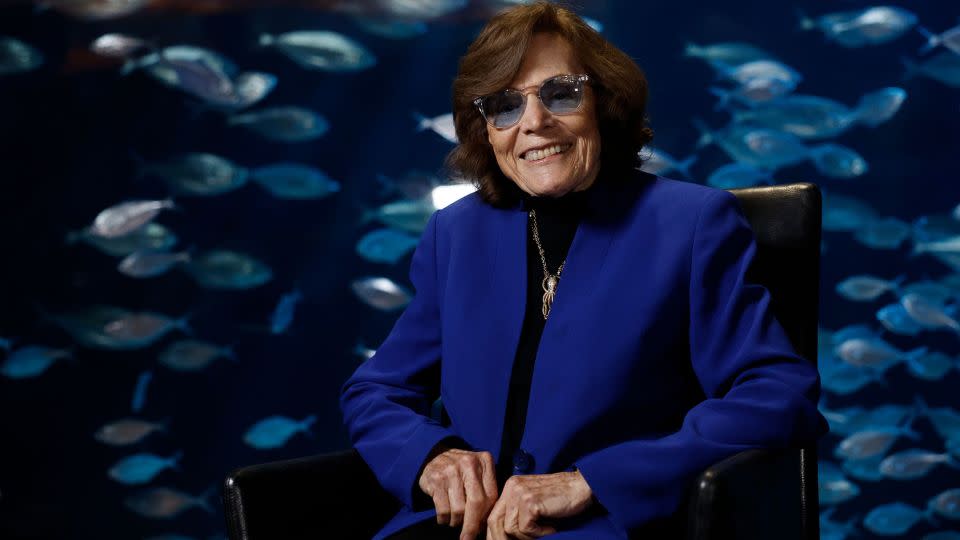 US oceanographer and biologist Sylvia Earle, named Time magazine's first Hero for the Planet in 1998, smiles during her visit to the Oceanografic museum inside the City of Arts and the Sciences in Valencia, Spain, on November 6. - Kai Foersterling/EPA-EFE/Shutterstock