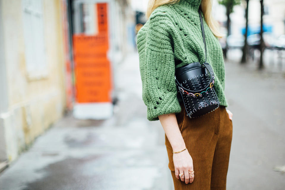 <p>A unique color pairing ties textured separates together: We love this fern green knit and tawny trouser combo.</p> <h4>Imaxtree</h4>