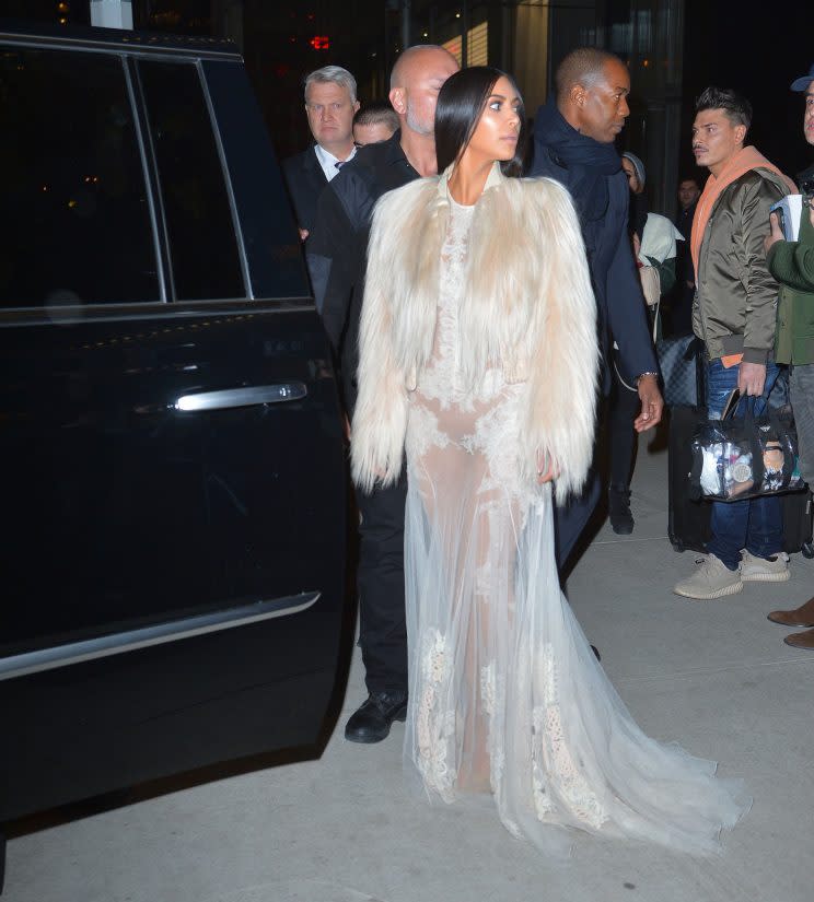 Kim chose her beloved Givenchy for the occasion [Photo: Rex]