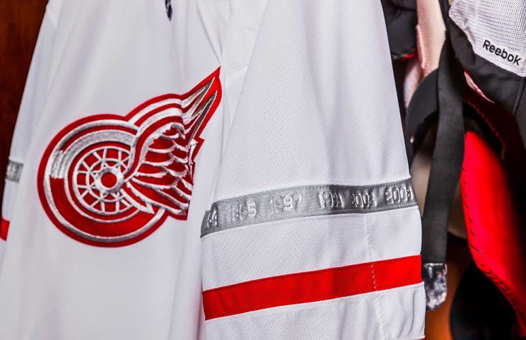 Detroit Red Wings Centennial Classic jersey. 