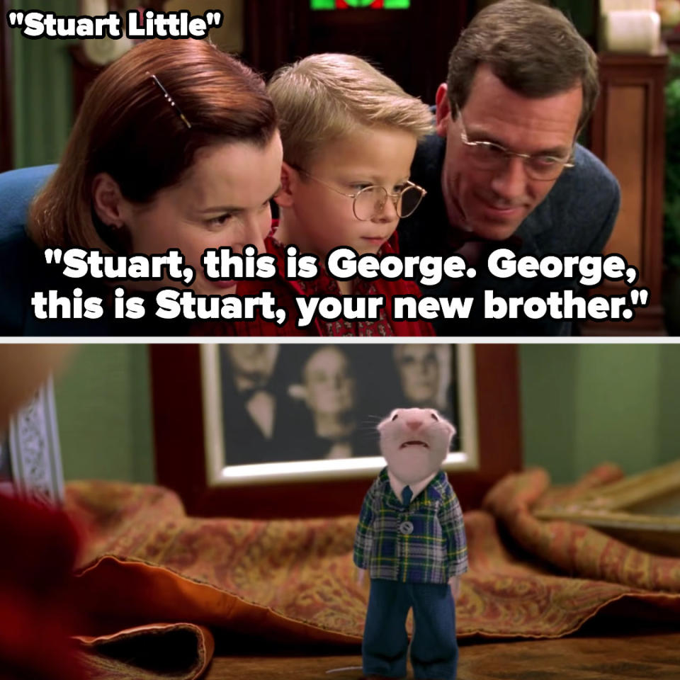 Eleanor and Fred introduce George to Stuart in Stuart Little