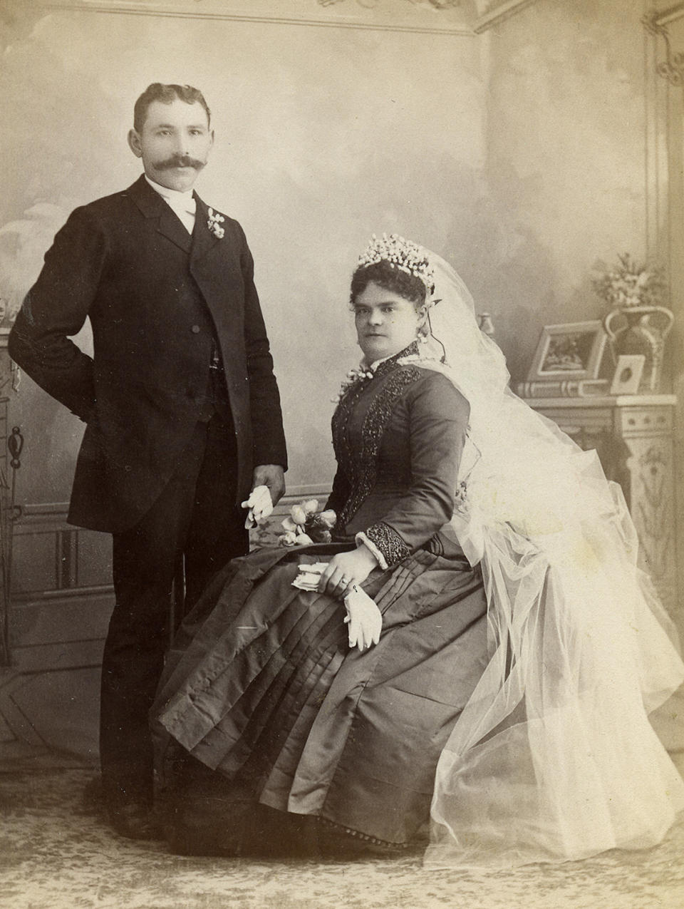 <p>Many of the cabinet cards of couples date from between 1875 and 1895. The collection will be on display through Sept. 9, 2017. (Pictured: Vintage wedding portraits from “I Do, I Do” exhibit) </p>