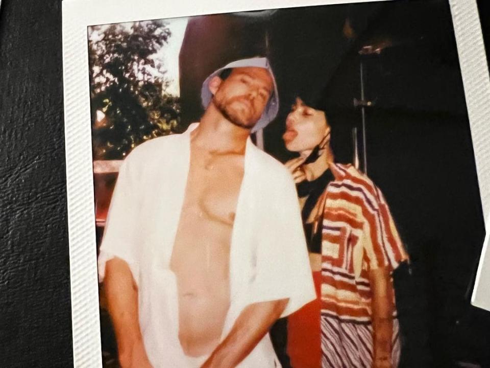 Channing Tatum and Zoë Kravitz in a photo of a Polaroid shared on Instagram by Kravitz.