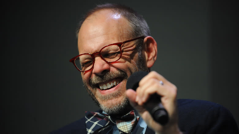 Alton Brown laughing in close-up