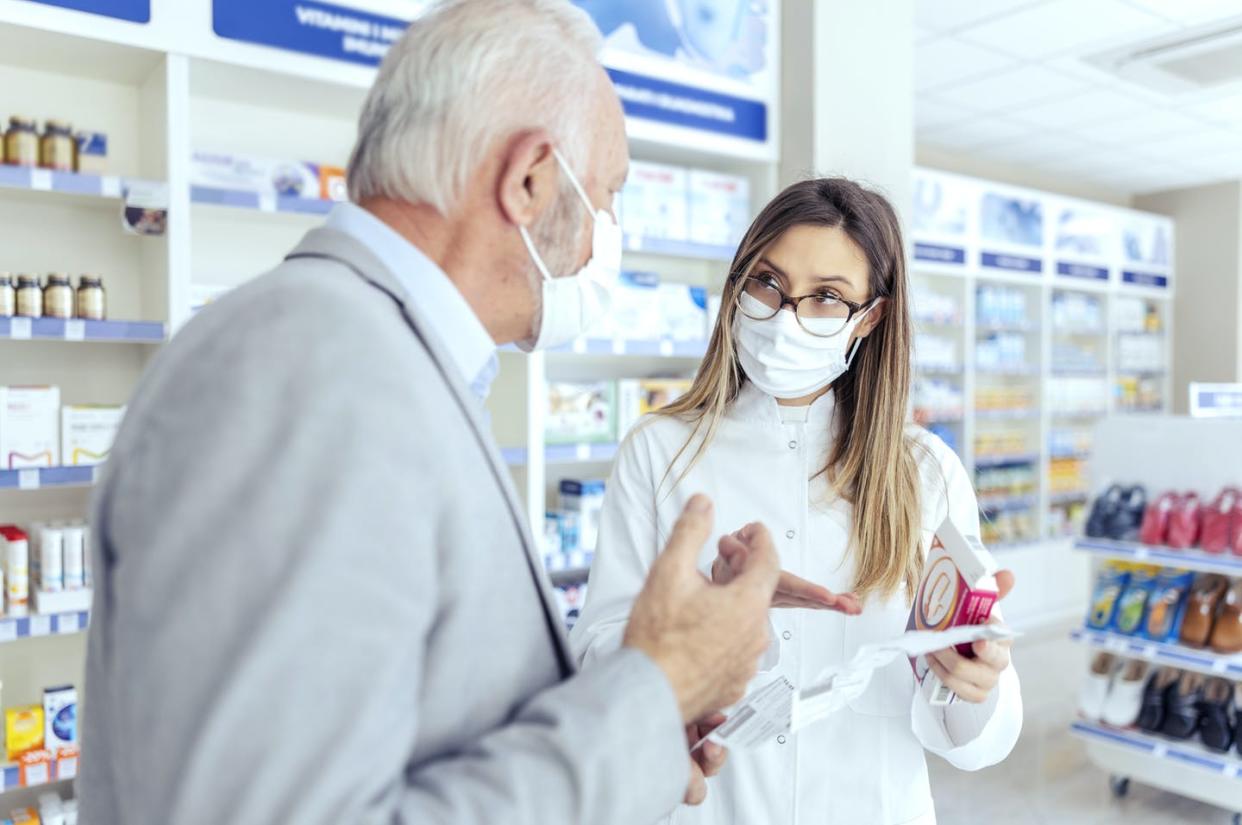 <span class="caption">Pharmacies could play an increasingly important role in testing and treatment of COVID-19.</span> <span class="attribution"><a class="link " href="https://www.gettyimages.com/detail/photo/help-from-a-pharmacist-a-female-pharmacist-with-royalty-free-image/1318290439?adppopup=true" rel="nofollow noopener" target="_blank" data-ylk="slk:dusanpetkovic/iStock via Getty Images Plus;elm:context_link;itc:0;sec:content-canvas">dusanpetkovic/iStock via Getty Images Plus</a></span>