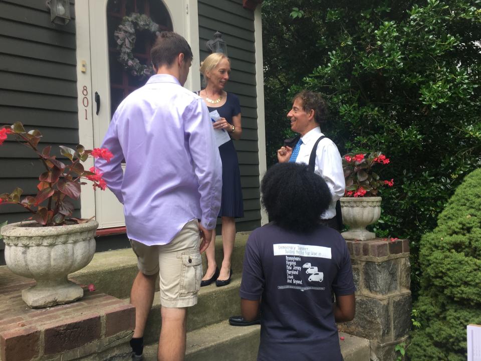 Democratic Reps. Mary Gay Scanlon and Jamie Raskin canvass her Pennsylvania district with students during her first campaign in 2018. Raskin of Maryland created a program called Democracy Summer for high school and college students to learn more about politics by participating in campaigns.