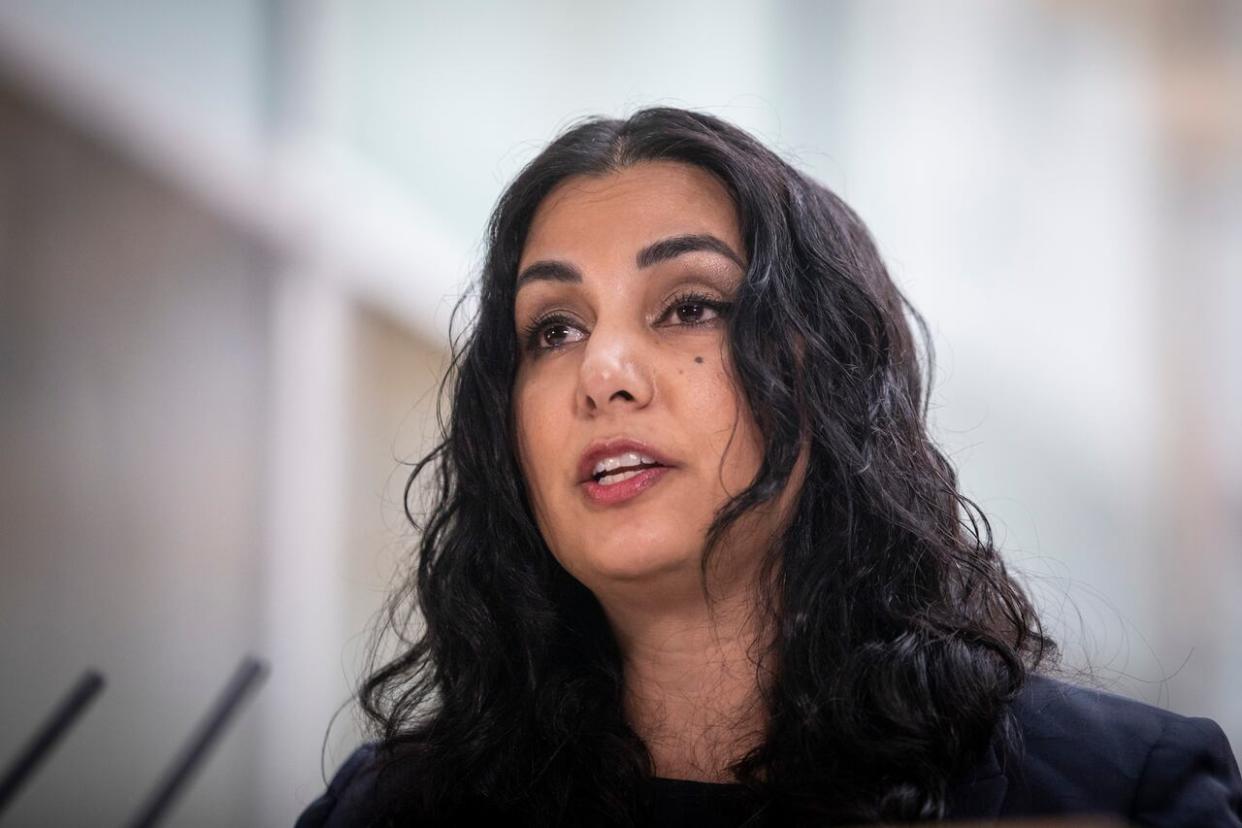 B.C. Attorney General Niki Sharma said the racist incident helpline aims to connect callers with culturally appropriate support services and help them file police reports. (Ben Nelms/CBC - image credit)