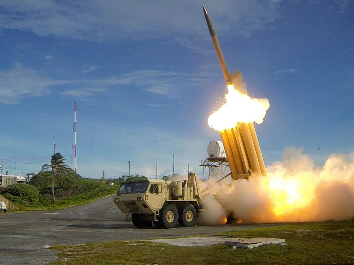 The company behind THAAD claims the system has had 100 per cent success intercepting missiles since testing began in 2005: EPA