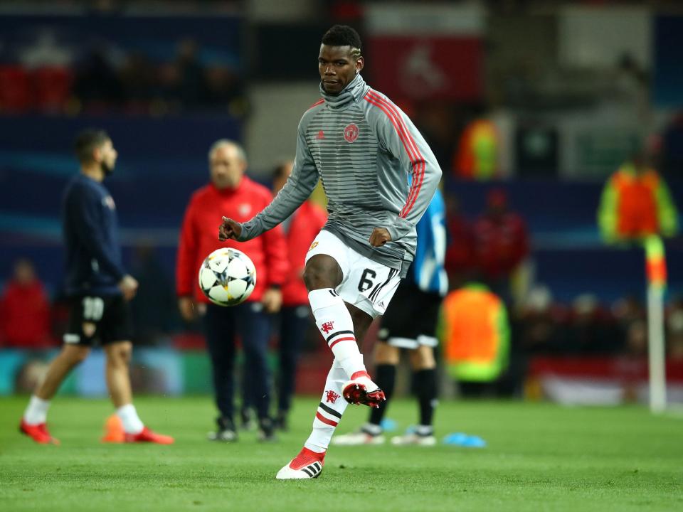 Paul Pogba in training with United (Getty)