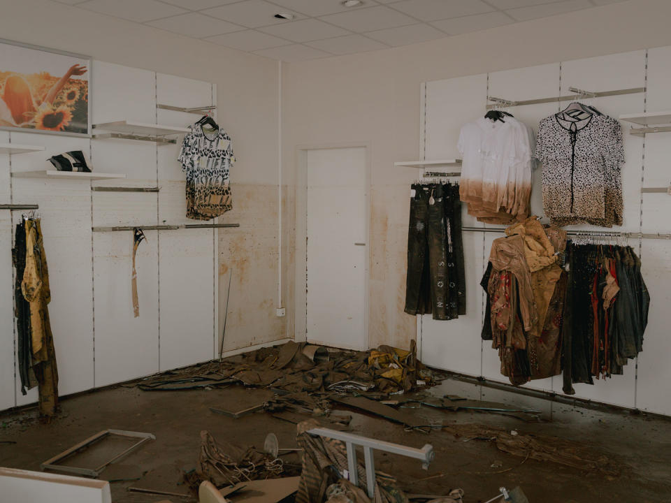 A damaged clothing store in the aftermath of the floods in the city center of Euskirchen, Germany, July 16, 2021.<span class="copyright">DOCKS Collective</span>