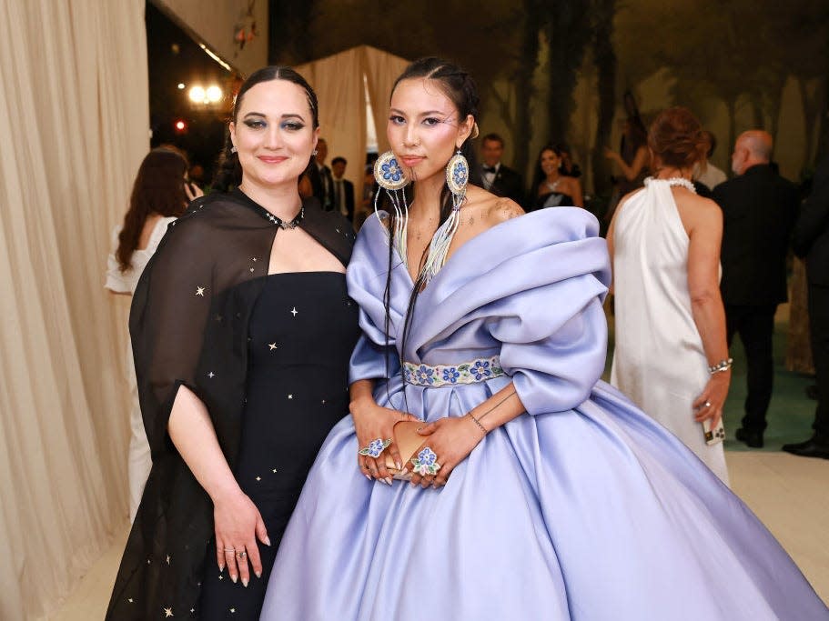 Lily Gladstone and Quannah Chasinghorse at the 2024 Met Gala.